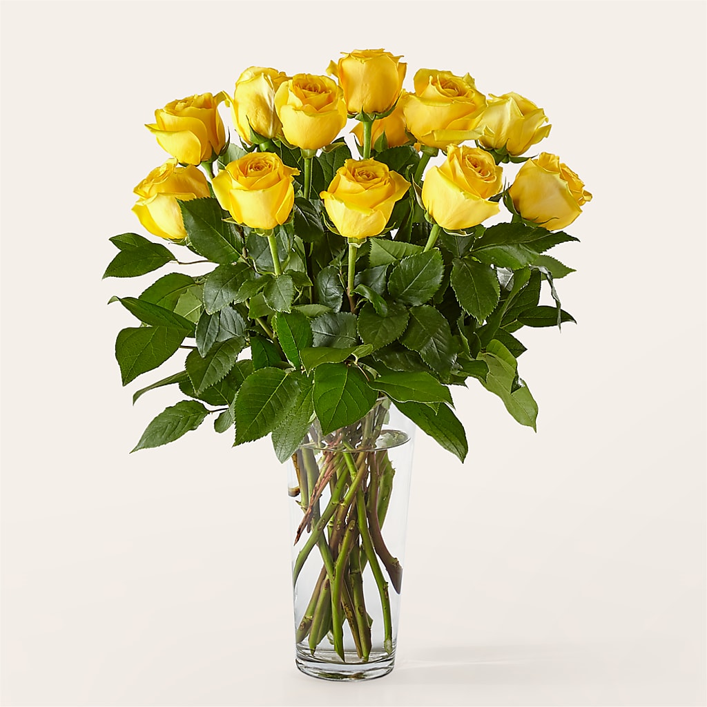 Long Stem Yellow Rose Bouquet – Flowers By Aylen Llc, Fort Pierce FL