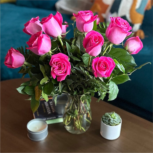 Long Stem Pink Rose Bouquet – Flowers By Aylen Llc, Fort Pierce FL