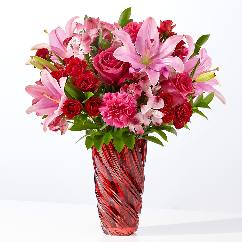 In Love Bouquet with Luxe Swirl Vase – Flowers By Aylen Llc, Fort Pierce FL