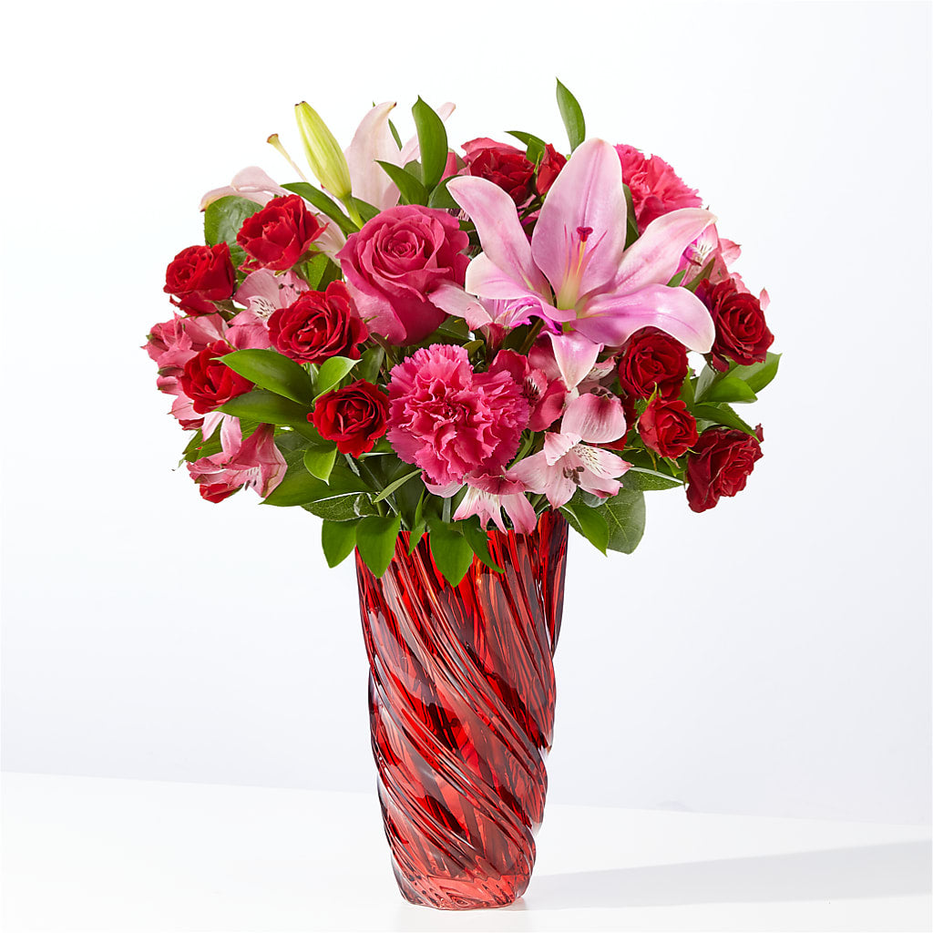 In Love Bouquet with Luxe Swirl Vase – Flowers By Aylen Llc, Fort Pierce FL