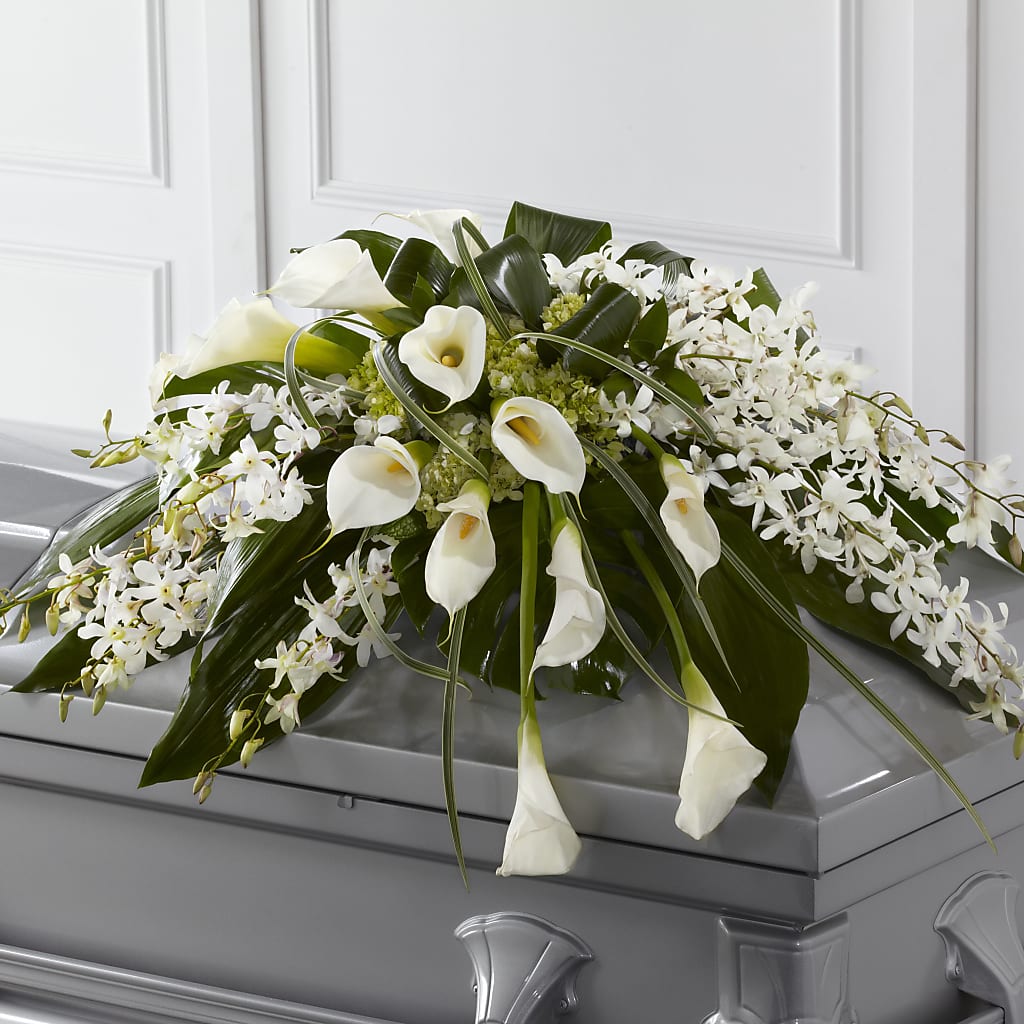 Angel Wings Casket Spray – Flowers By Aylen Llc, Fort Pierce FL