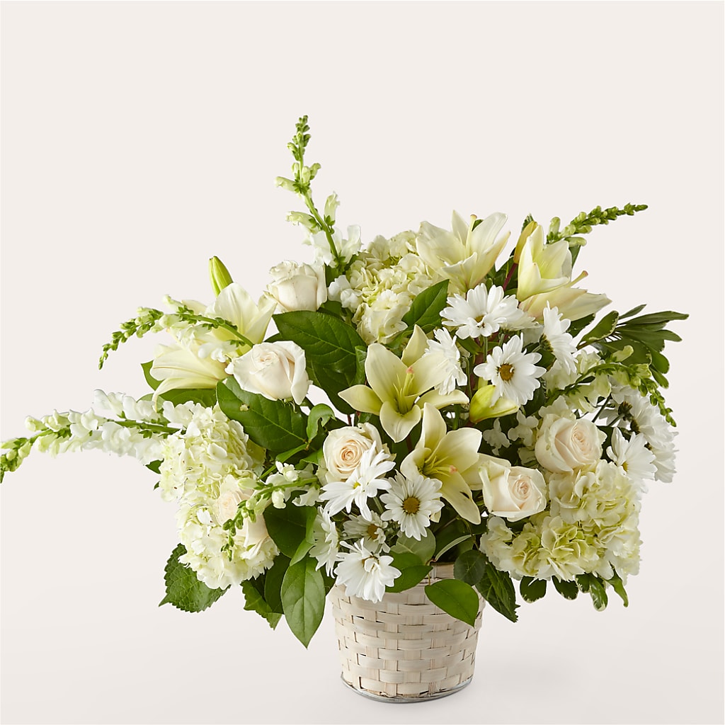 Ivory Elegance Floral Basket – Flowers By Aylen Llc, Fort Pierce FL