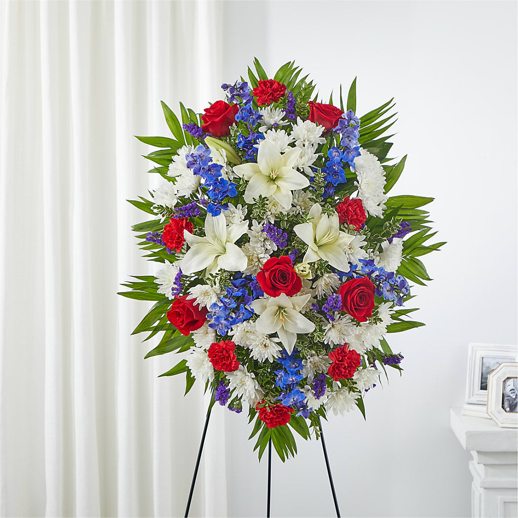 Cherished Service Standing Spray – Flowers By Aylen Llc, Fort Pierce FL