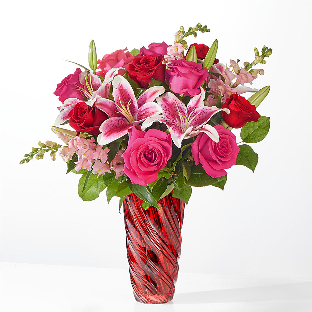 Always You Bouquet with Luxe Swirl Vase – Flowers By Aylen Llc, Fort Pierce FL