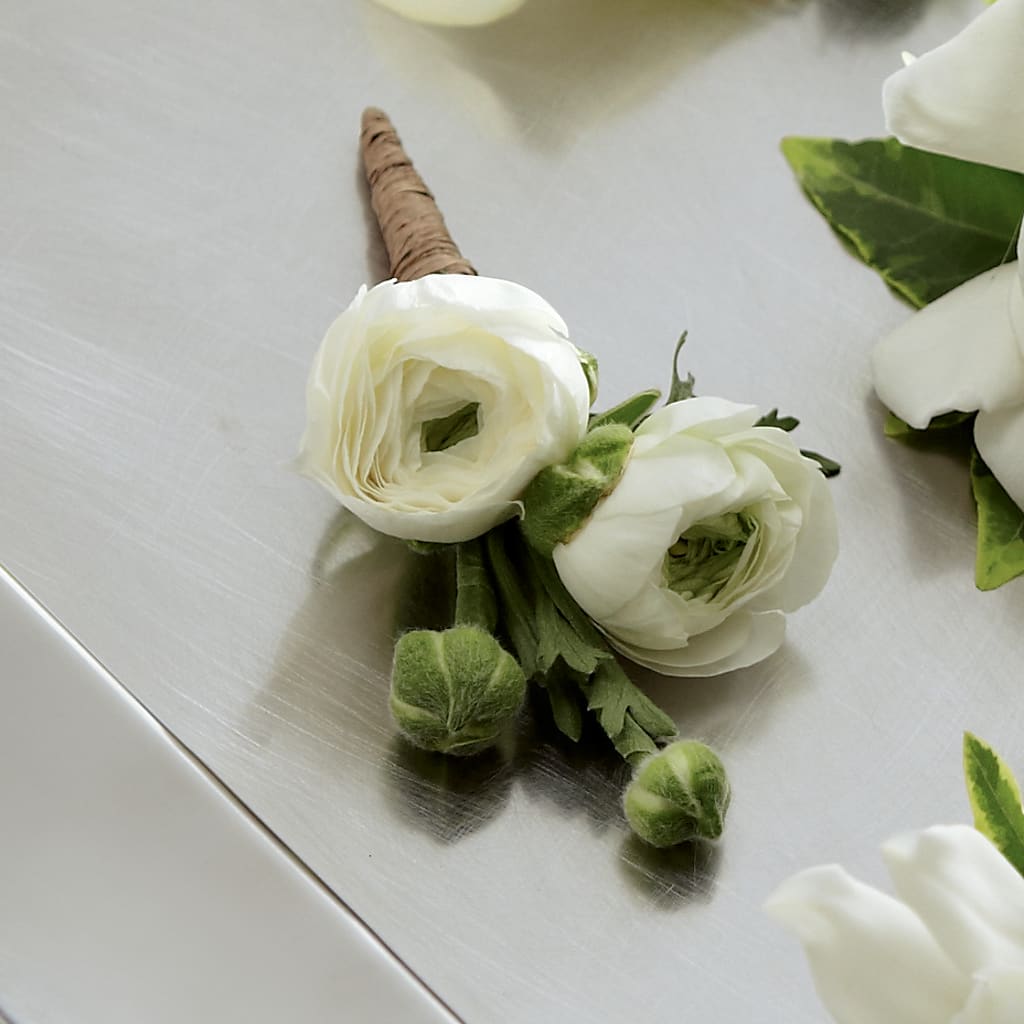 White Ranunculus Boutonniere – Flowers By Aylen Llc, Fort Pierce FL