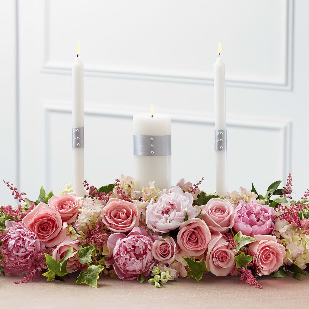 Worldwide Romance Unity Candle Arrangement – Flowers By Aylen Llc, Fort Pierce FL
