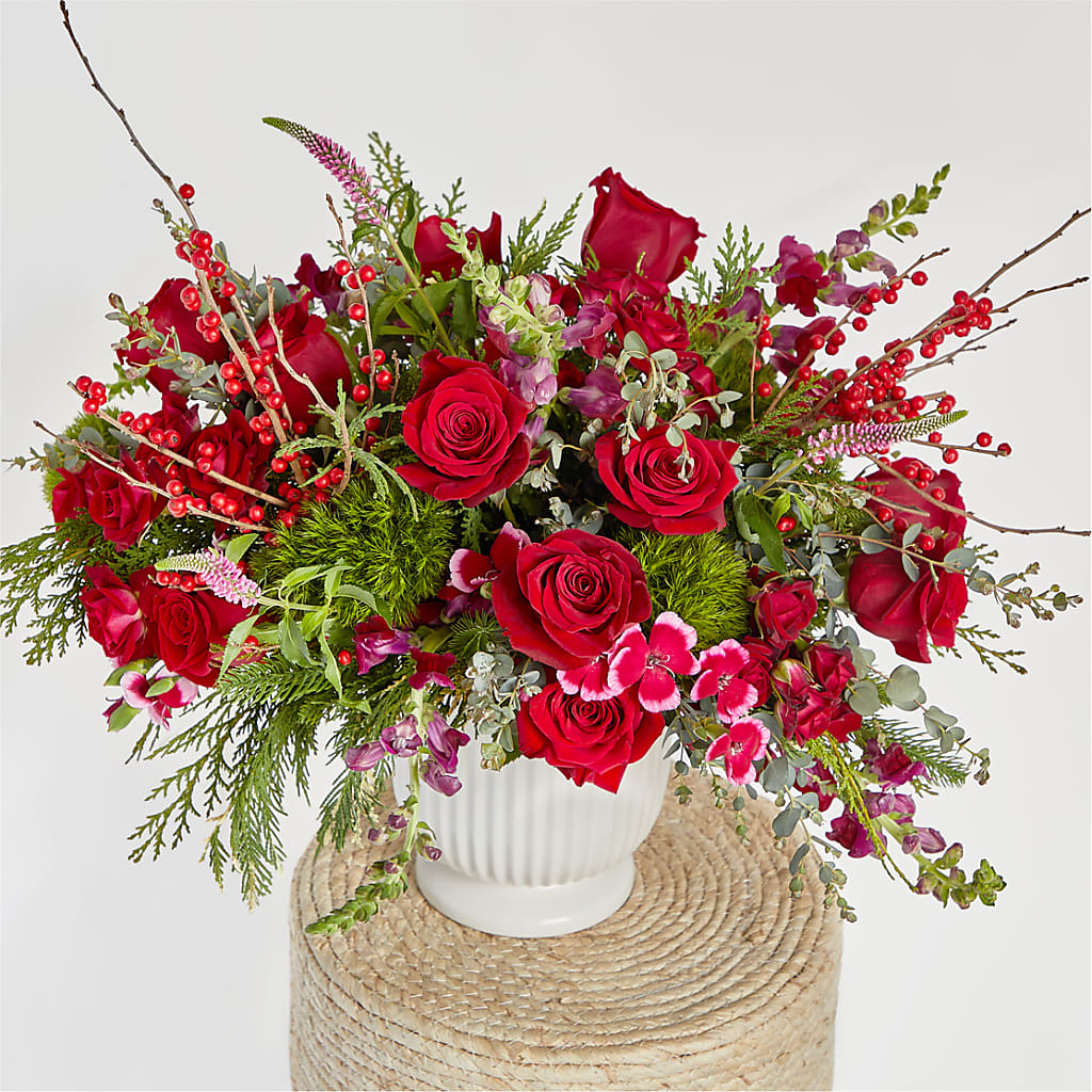 Big Red Bow Bouquet –  Flowers By Aylen Llc, Fort Pierce FL