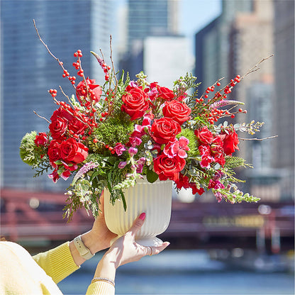Big Red Bow Bouquet –  Flowers By Aylen Llc, Fort Pierce FL