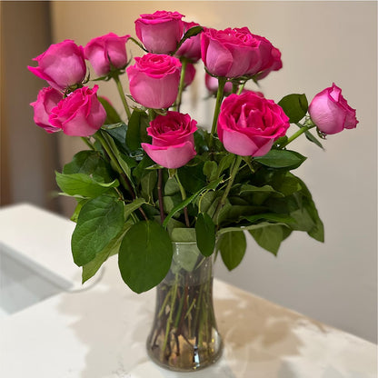 Long Stem Pink Rose Bouquet –  Flowers By Aylen Llc, Fort Pierce FL