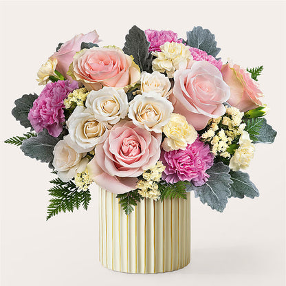 Blissful Moments Bouquet with Ivory Vase –  Flowers By Aylen Llc, Fort Pierce FL