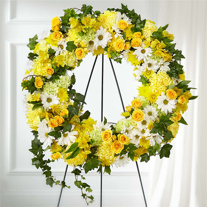 Golden Remembrance Wreath –  Flowers By Aylen Llc, Fort Pierce FL