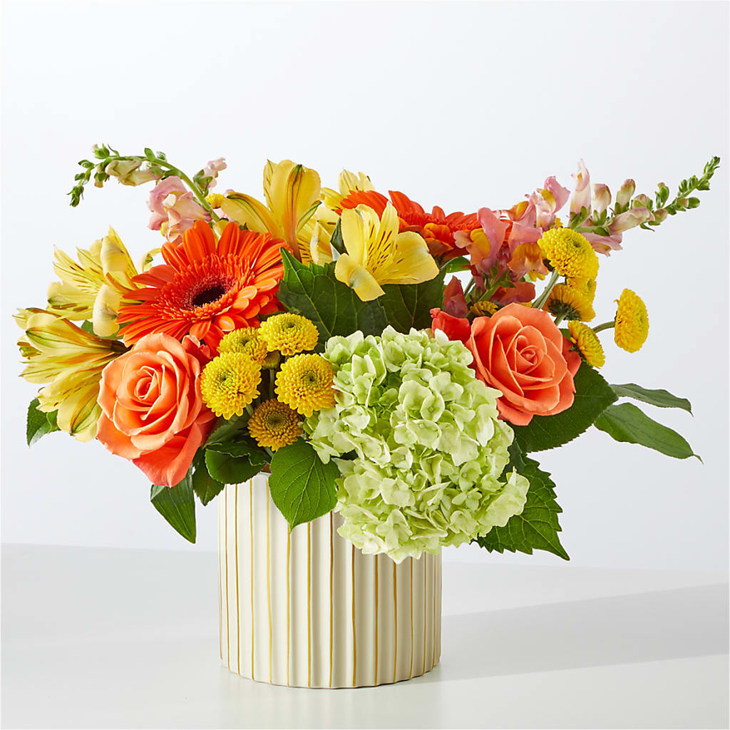 Autumn Sunshine Bouquet with Ivory Vase –  Flowers By Aylen Llc, Fort Pierce FL