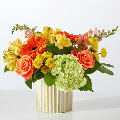 Autumn Sunshine Bouquet with Ivory Vase –  Flowers By Aylen Llc, Fort Pierce FL