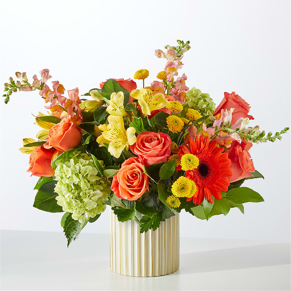 Autumn Sunshine Bouquet with Ivory Vase –  Flowers By Aylen Llc, Fort Pierce FL