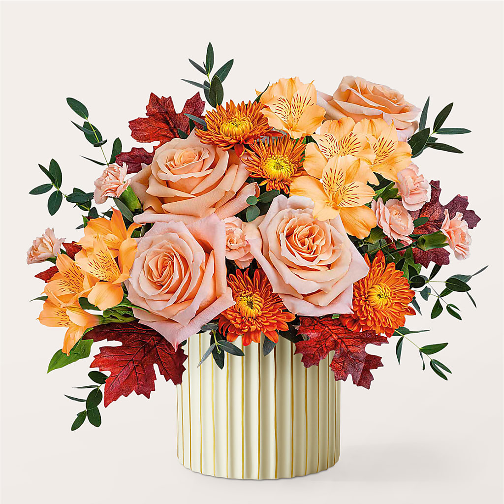 Spiced Latte Bouquet with Ivory Vase –  Flowers By Aylen Llc, Fort Pierce FL
