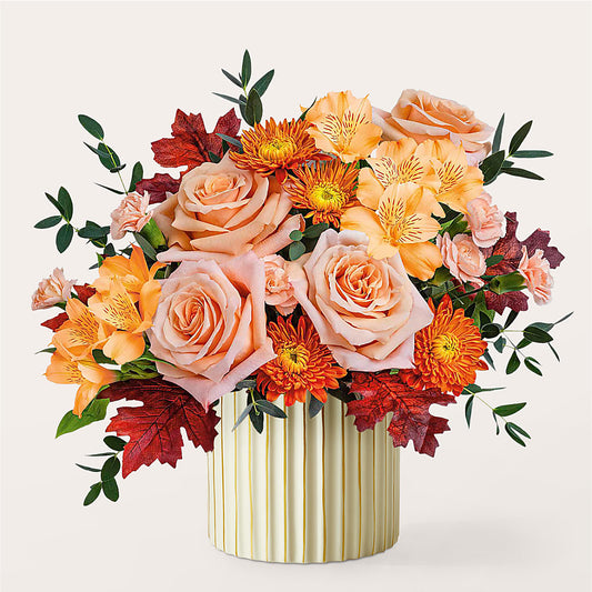 Spiced Latte Bouquet with Ivory Vase –  Flowers By Aylen Llc, Fort Pierce FL
