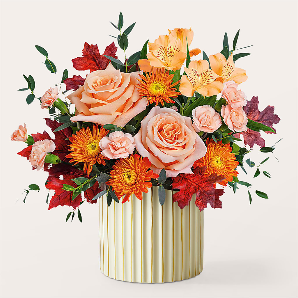 Spiced Latte Bouquet with Ivory Vase –  Flowers By Aylen Llc, Fort Pierce FL