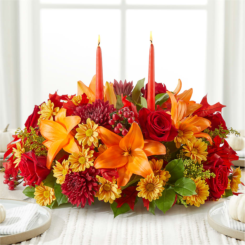 Autumn's Embrace Centerpiece –  Flowers By Aylen Llc, Fort Pierce FL