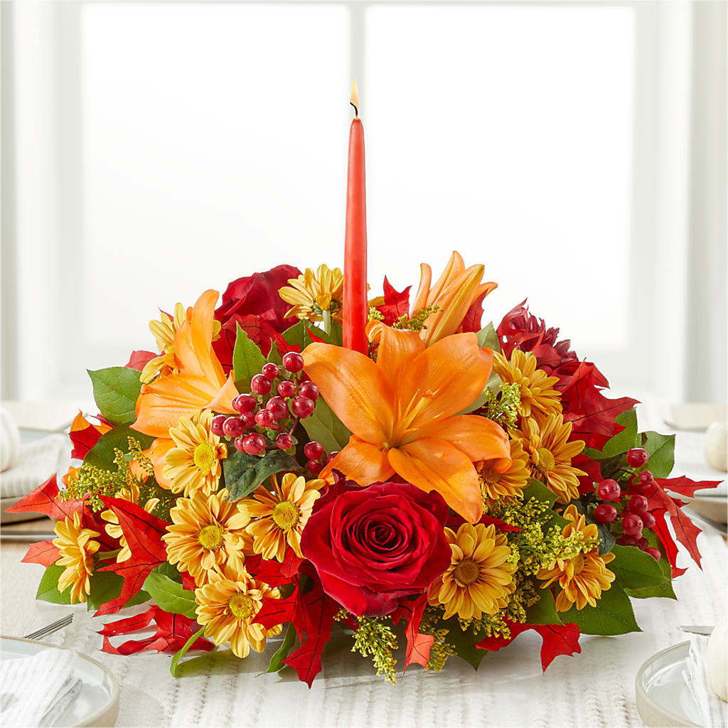 Autumn's Embrace Centerpiece –  Flowers By Aylen Llc, Fort Pierce FL